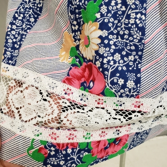 VINTAGE floral lace cottagecore handmade kitchen half apron - Picture 5 of 9